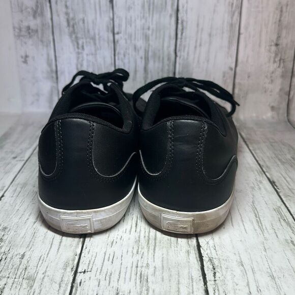 Lacoste Alligator Lerond Black White Leather Sneakers Shoes Men’s Size 13 - Picture 8 of 11